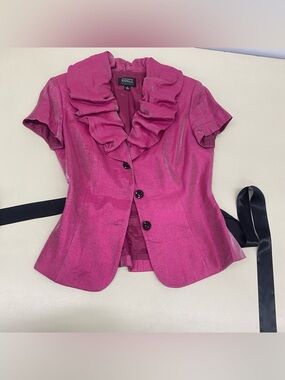 ADRIANNA PAPELL RASPBERRY BLOUSE